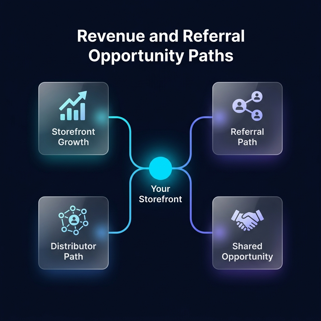 Referral-aware distributor growth visual